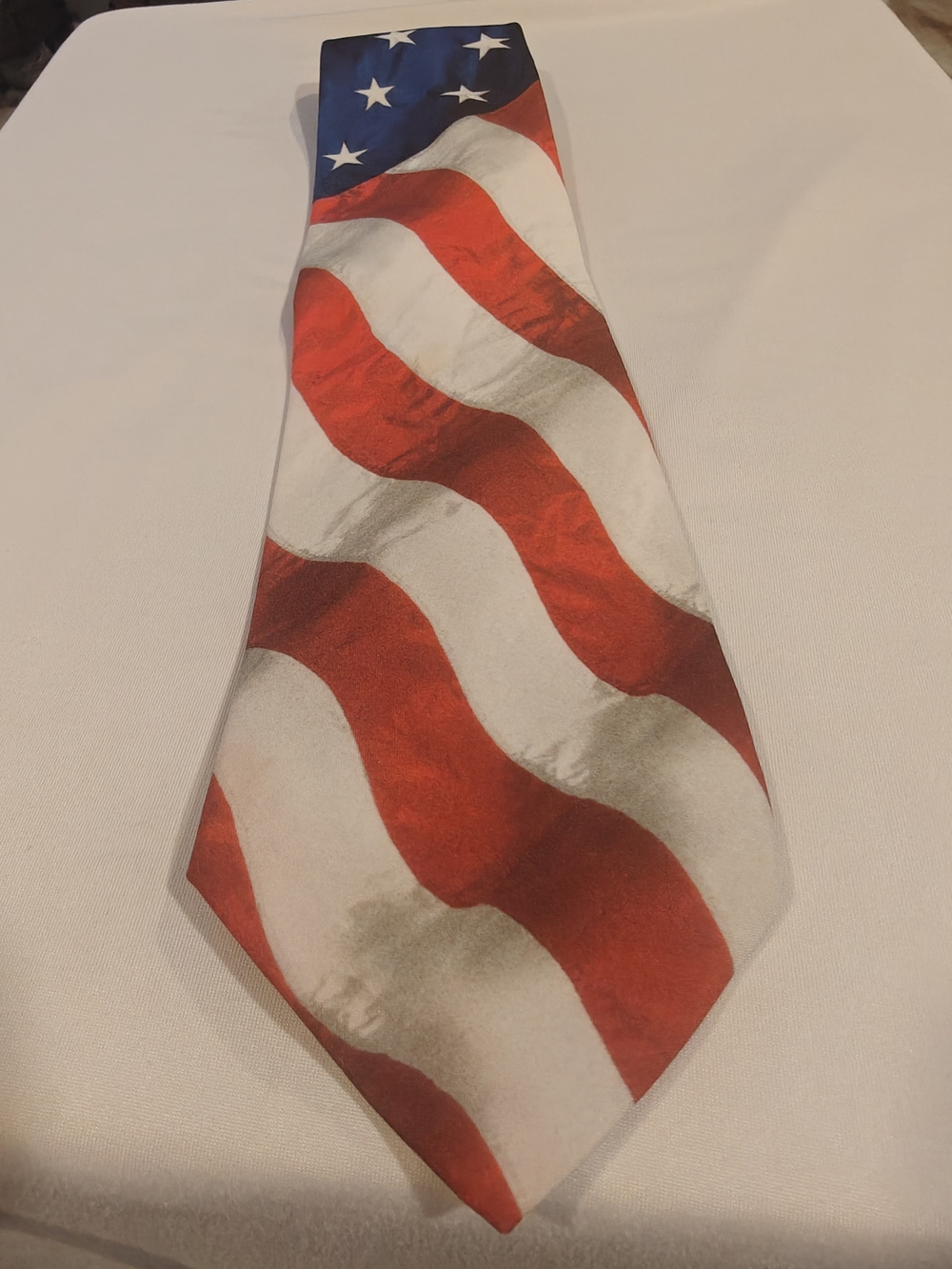 Ralph Marlin American Flag Motif Tie in Red, White & Blue
